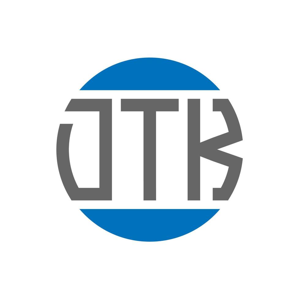 design de logotipo de carta dtk em fundo branco. dtk iniciais criativas círculo conceito de logotipo. design de letras dtk. vetor