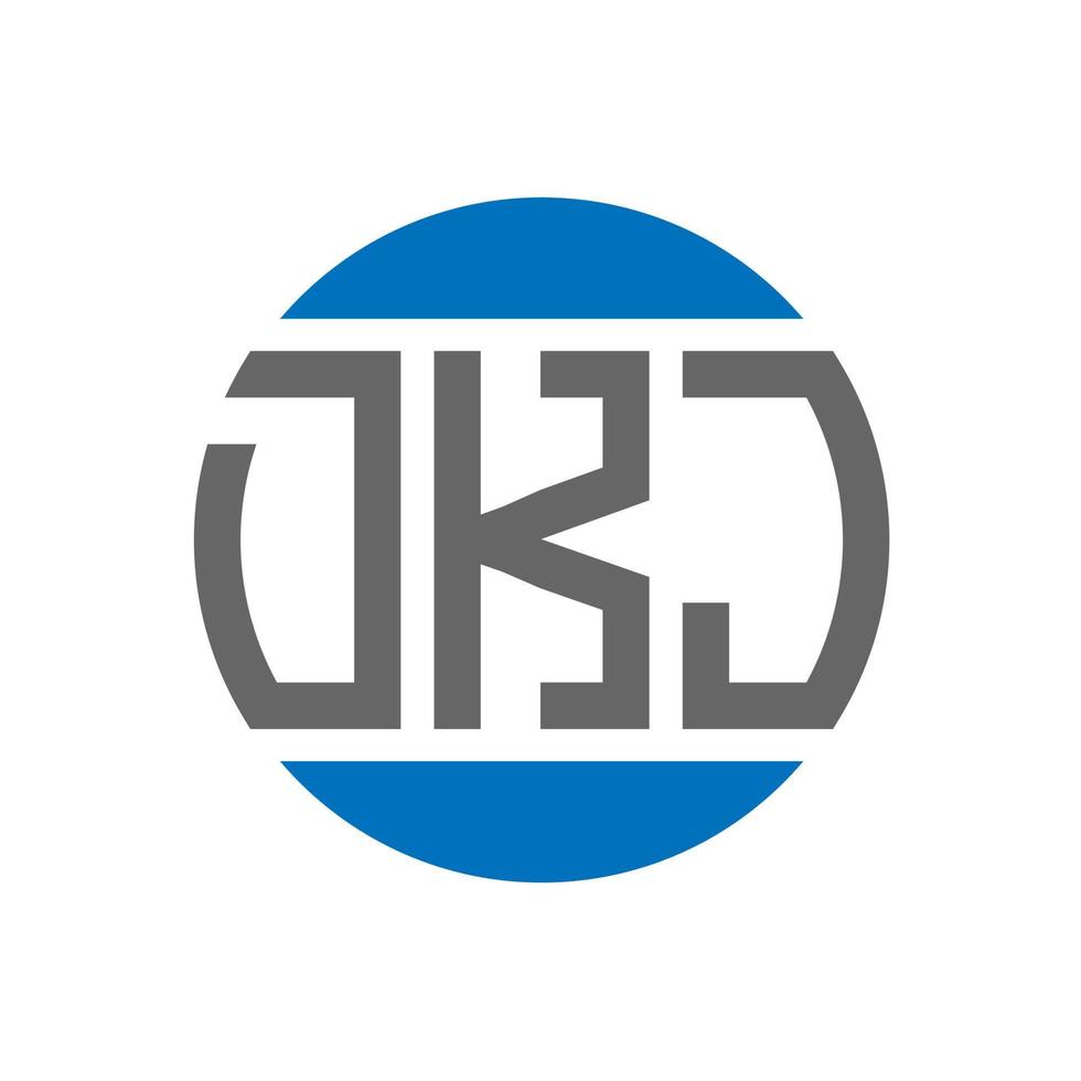 design do logotipo da carta dkj em fundo branco. dkj iniciais criativas círculo conceito de logotipo. design de letras dkj. vetor