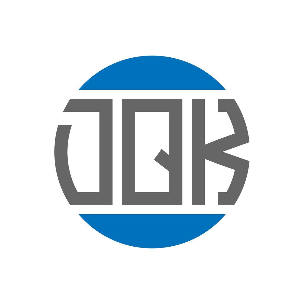 design do logotipo da letra dqk em fundo branco. dqk iniciais criativas circulam o conceito de logotipo. design de letras dqk. vetor