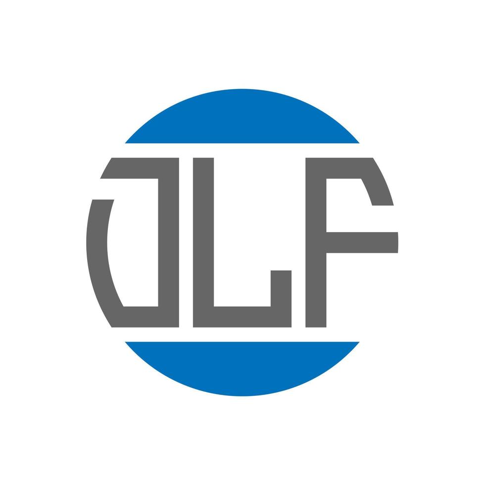 design de logotipo de carta dlf em fundo branco. conceito de logotipo de círculo de iniciais criativas dlf. design de letras dlf. vetor