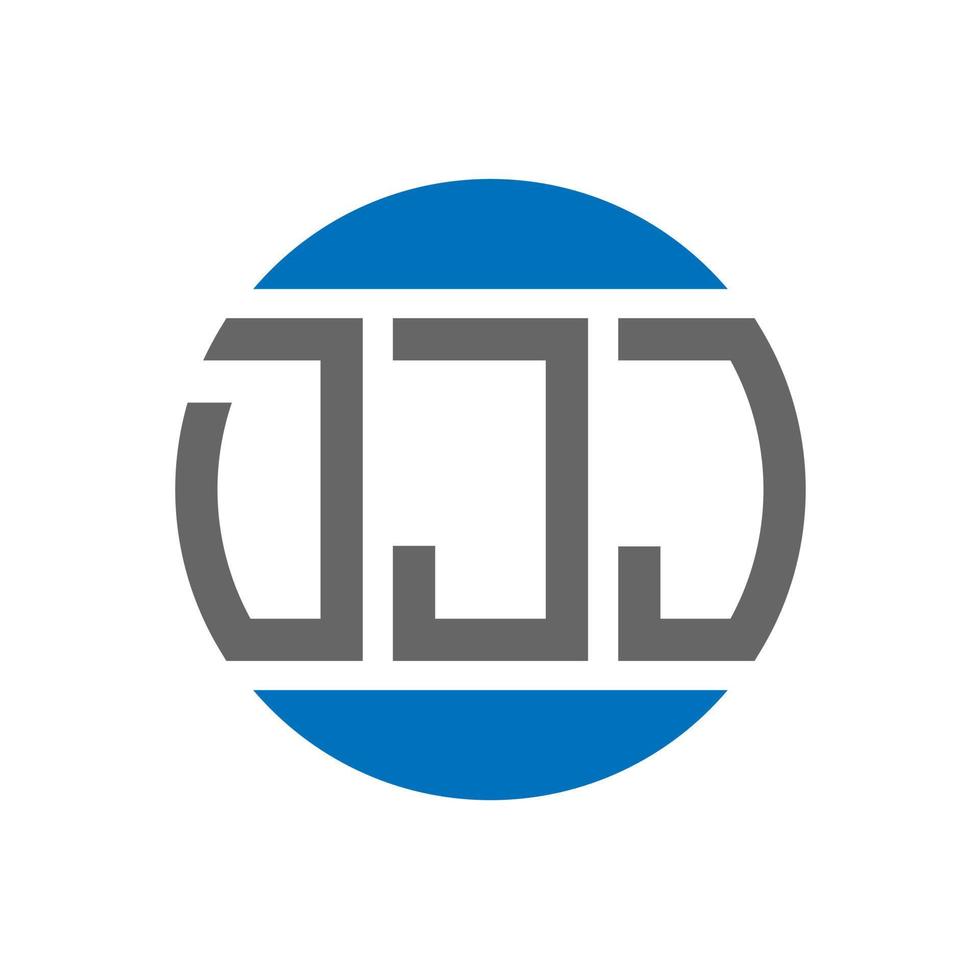 design de logotipo de carta djj em fundo branco. djj iniciais criativas círculo conceito de logotipo. design de letras djj. vetor