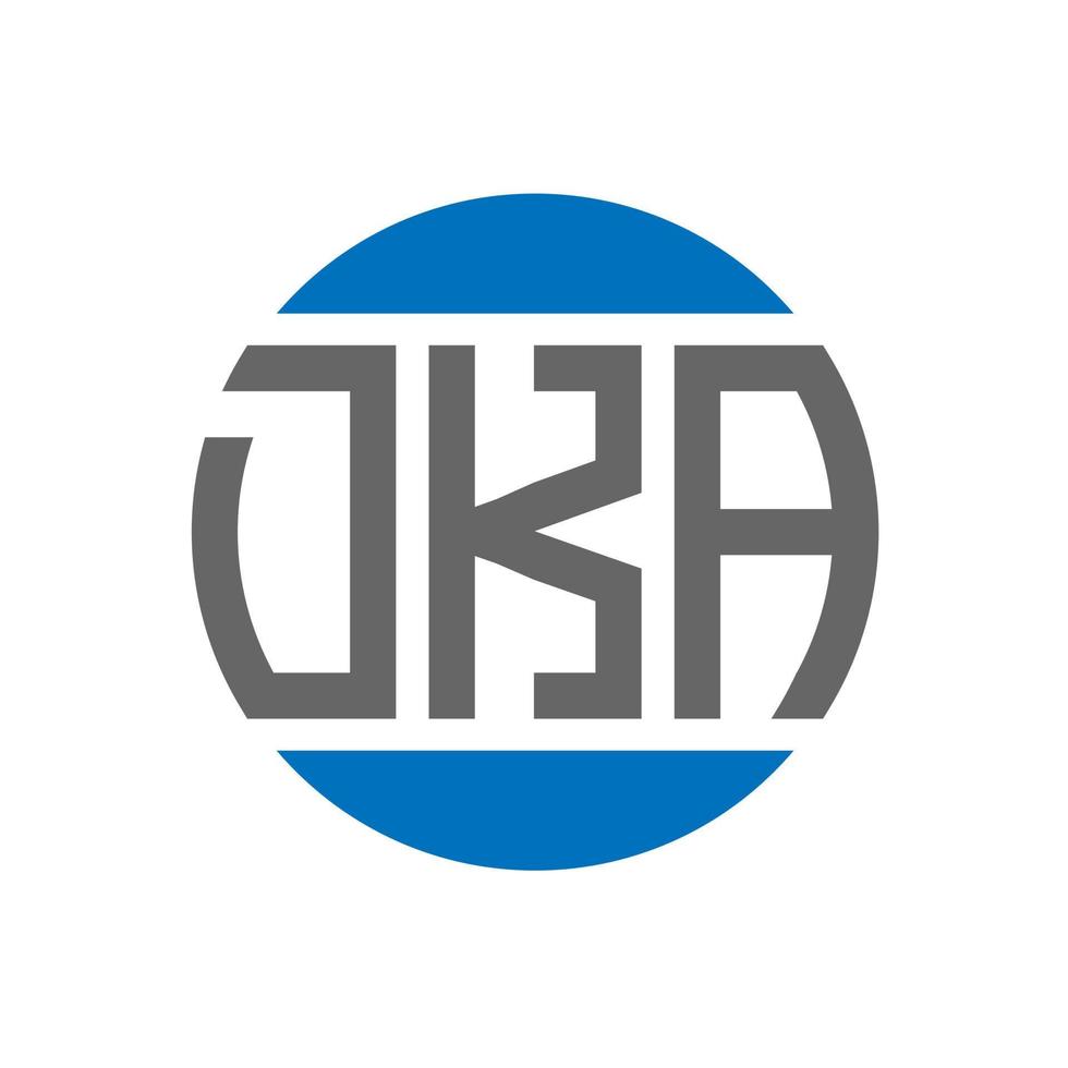 design do logotipo da carta dka em fundo branco. dka iniciais criativas círculo conceito de logotipo. design de letras dka. vetor