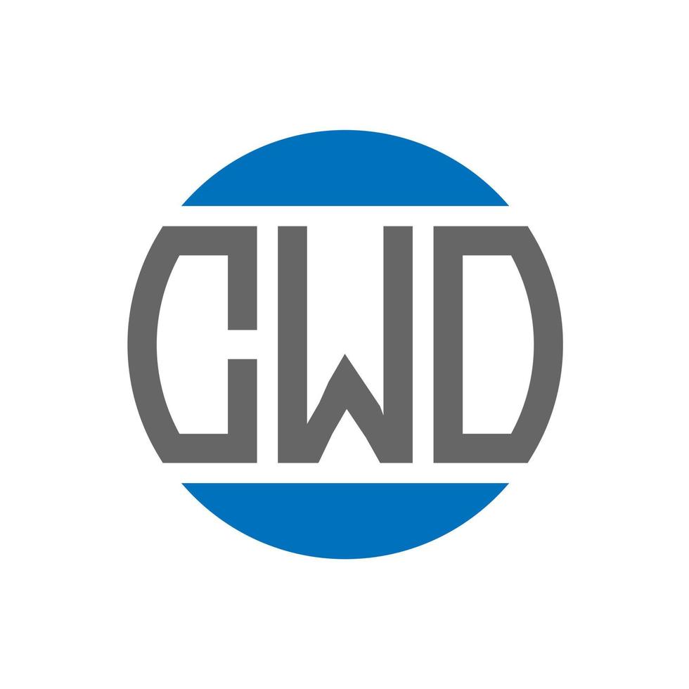 design do logotipo da carta cwd em fundo branco. conceito de logotipo de círculo de iniciais criativas cwd. design de letras cwd. vetor