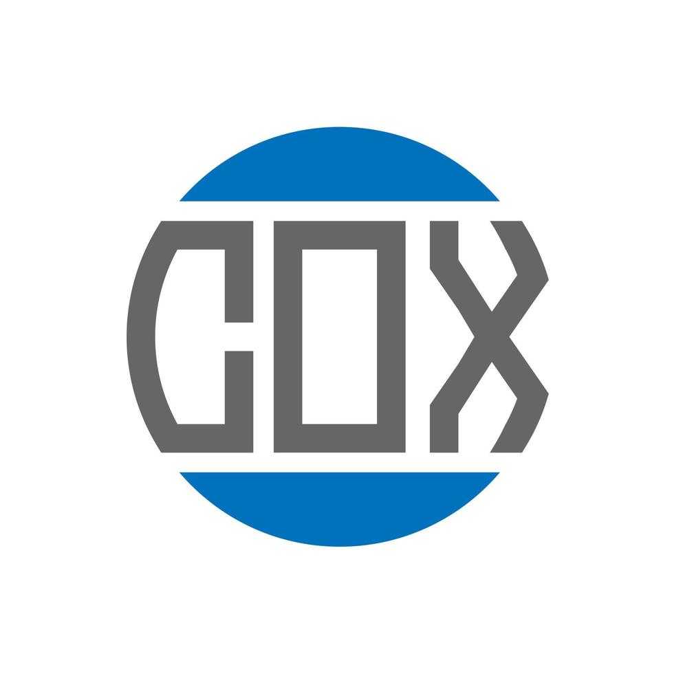 design de logotipo de carta cox em fundo branco. conceito de logotipo de círculo de iniciais criativas cox. design de letra cox. vetor