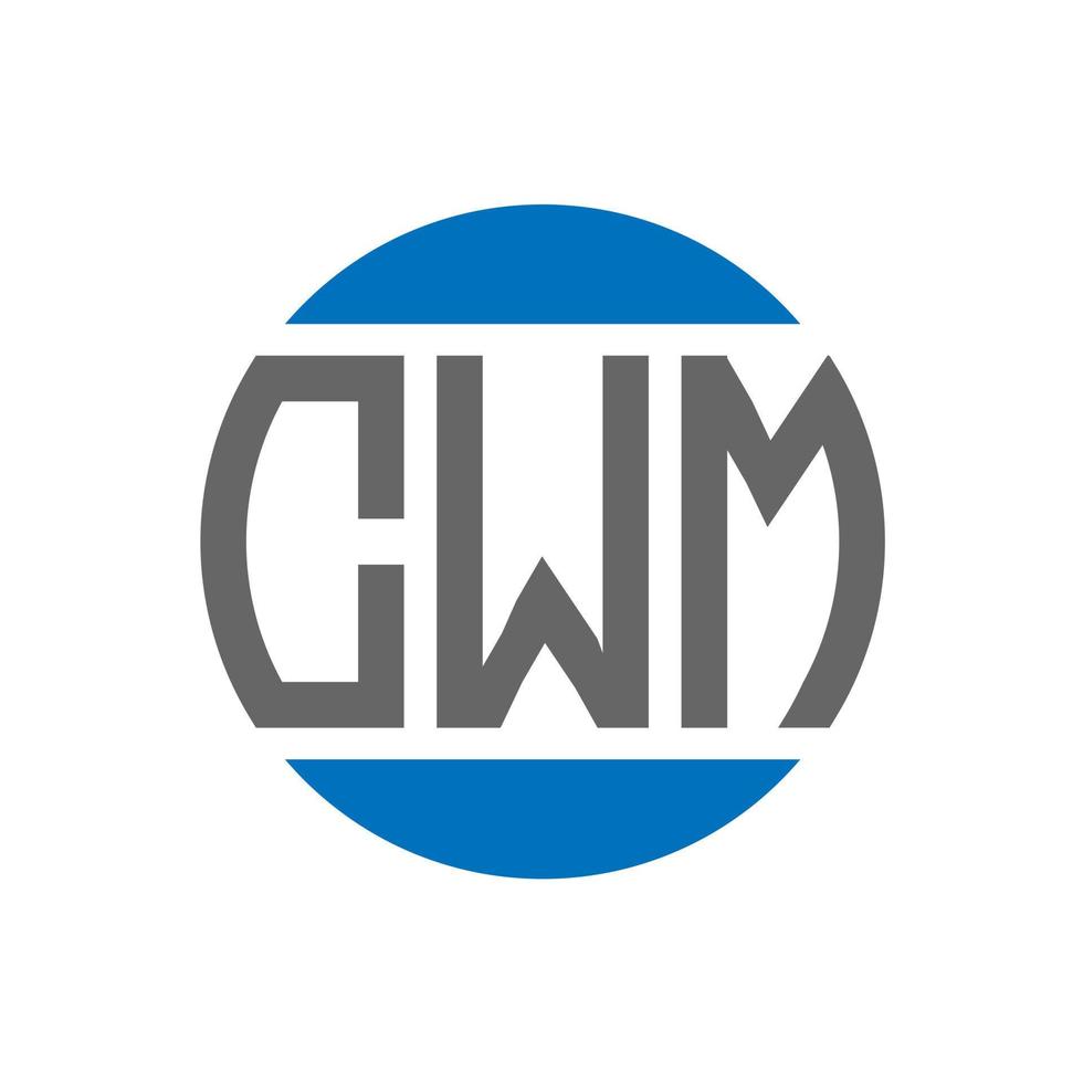 design de logotipo de carta cwm em fundo branco. conceito de logotipo de círculo de iniciais criativas cwm. design de letras cwm. vetor