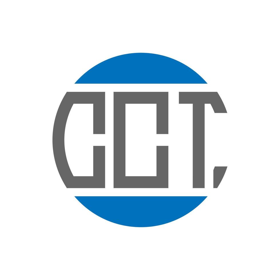 design do logotipo da carta cct em fundo branco. conceito de logotipo de círculo de iniciais criativas cct. design de letras cct. vetor