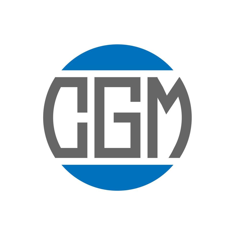 design do logotipo da carta cgm em fundo branco. conceito de logotipo de círculo de iniciais criativas cgm. design de letras cgm. vetor