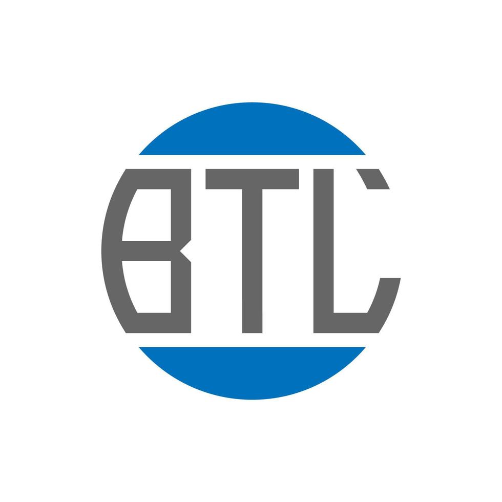design de logotipo de carta btl em fundo branco. conceito de logotipo de círculo de iniciais criativas btl. design de letras btl. vetor