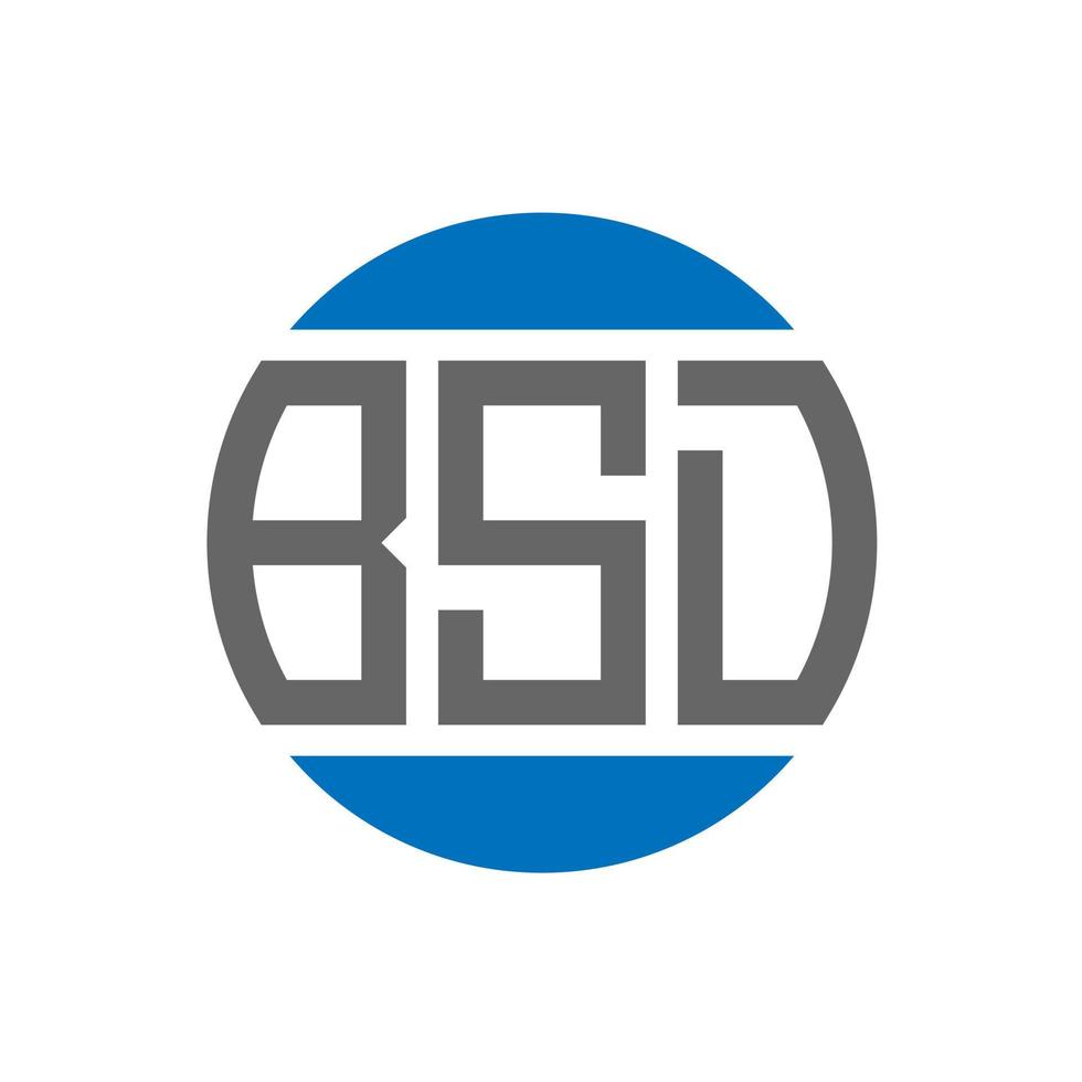 design de logotipo de letra bsd em fundo branco. conceito de logotipo de círculo de iniciais criativas bsd. design de letras bsd. vetor