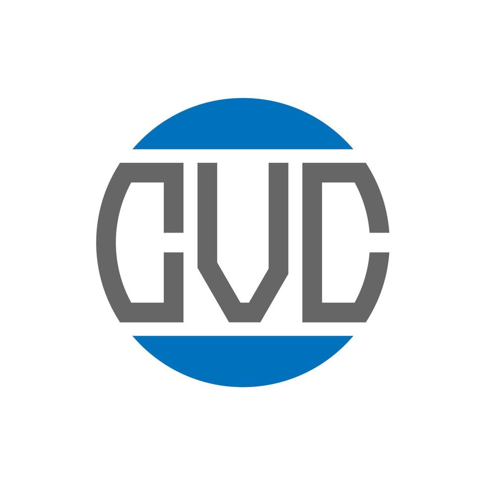 design do logotipo da carta cvc em fundo branco. conceito de logotipo de círculo de iniciais criativas cvc. design de letras cvc. vetor