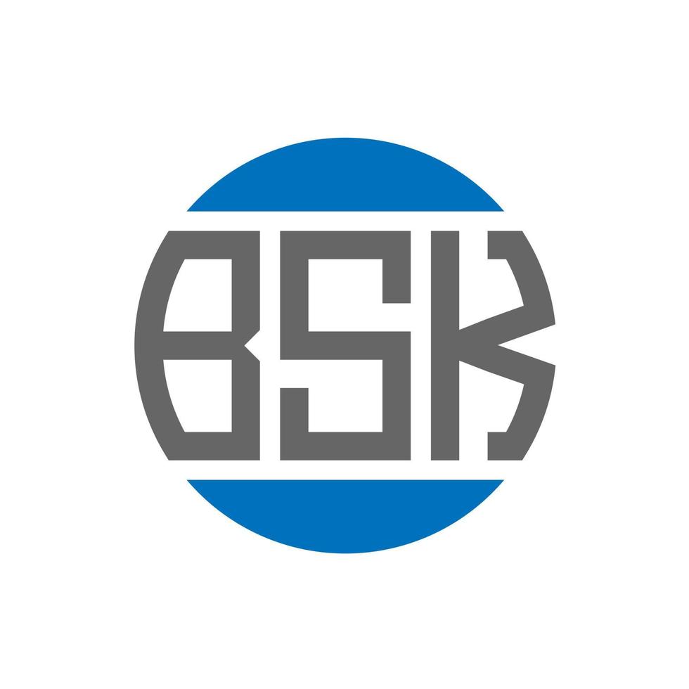 design de logotipo de carta bsk em fundo branco. conceito de logotipo de círculo de iniciais criativas bsk. design de letras bsk. vetor