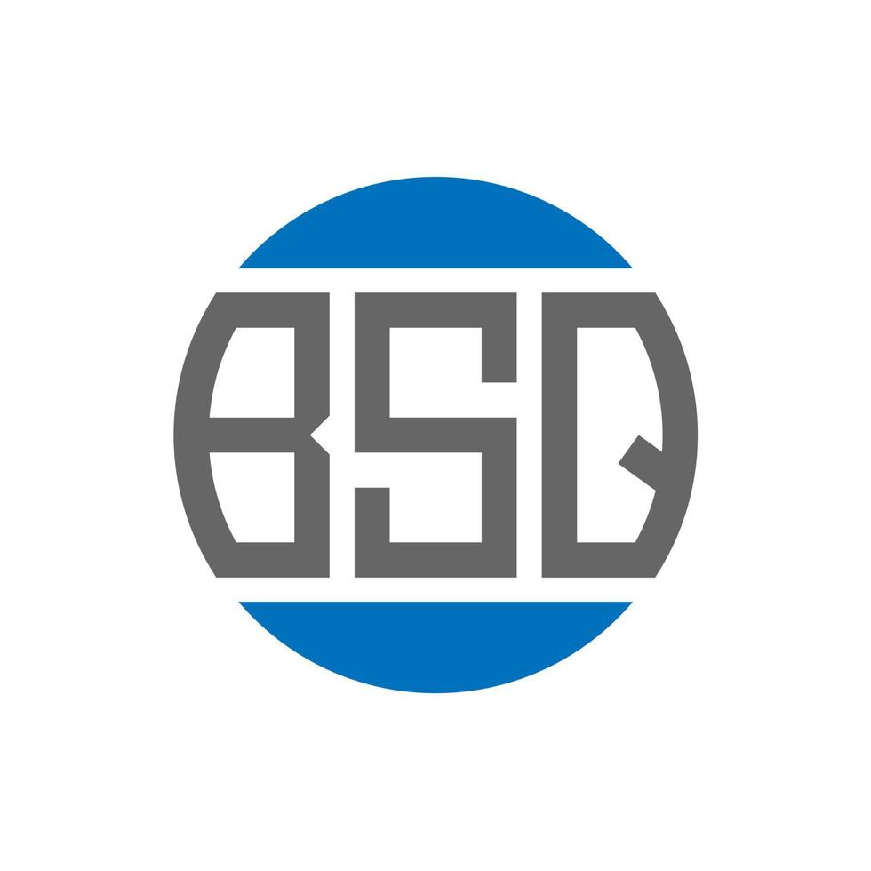 design de logotipo de letra bsq em fundo branco. conceito de logotipo de círculo de iniciais criativas bsq. design de letras bsq. vetor