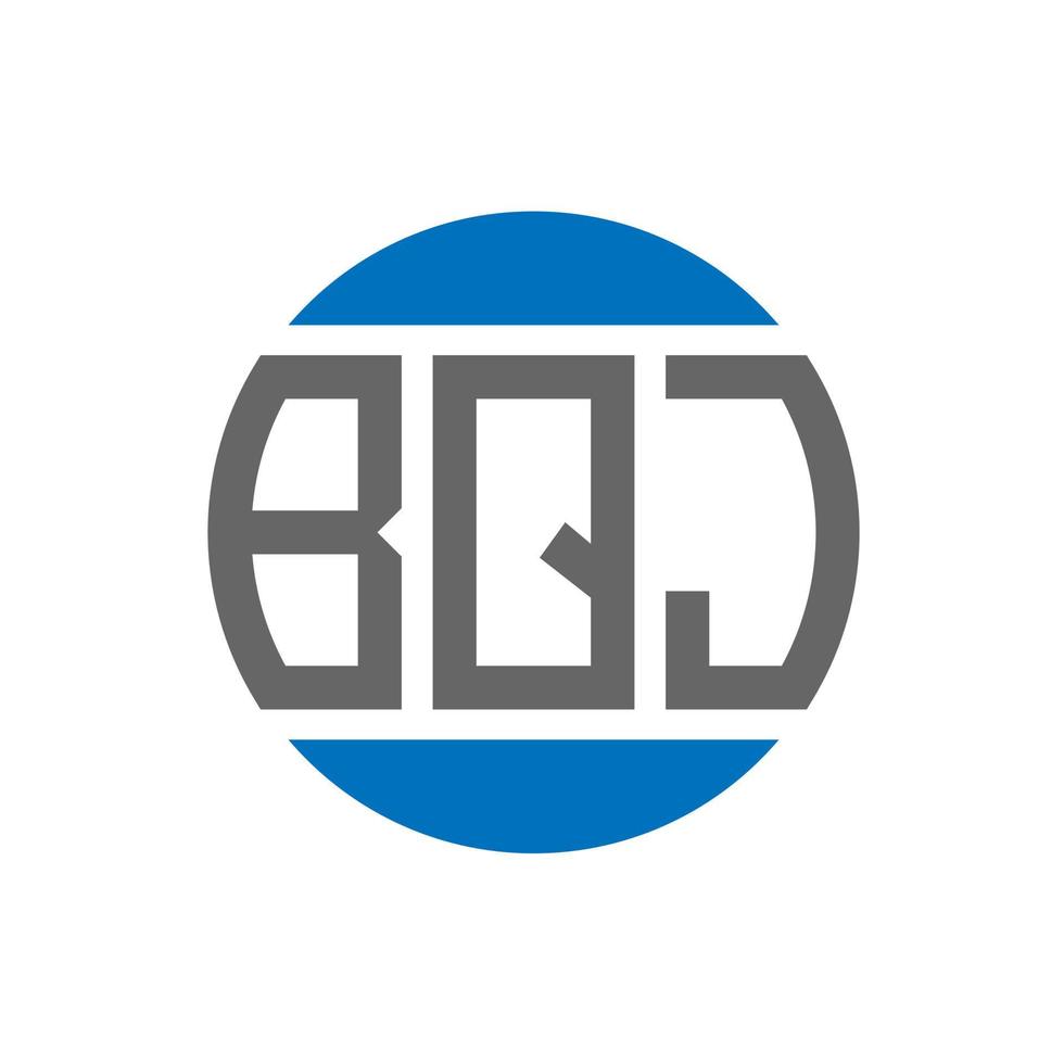 design do logotipo da letra bqj em fundo branco. conceito de logotipo de círculo de iniciais criativas bqj. design de letras bqj. vetor