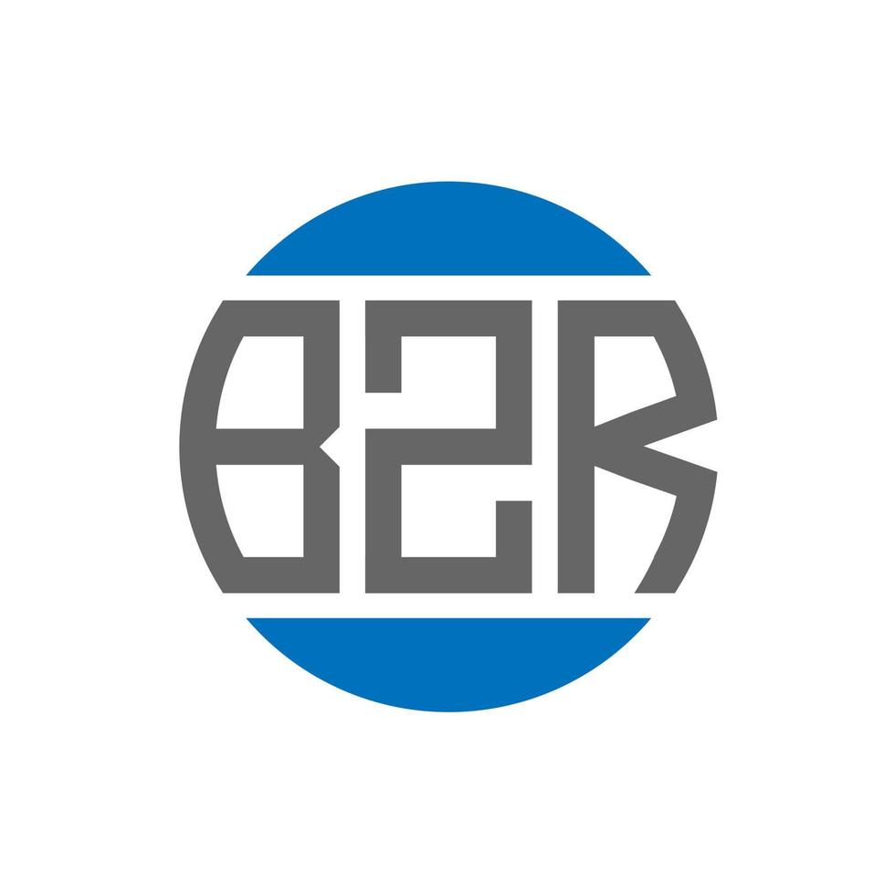 design do logotipo da letra bzr em fundo branco. as iniciais criativas do bzr circundam o conceito do logotipo. design de letras bzr. vetor