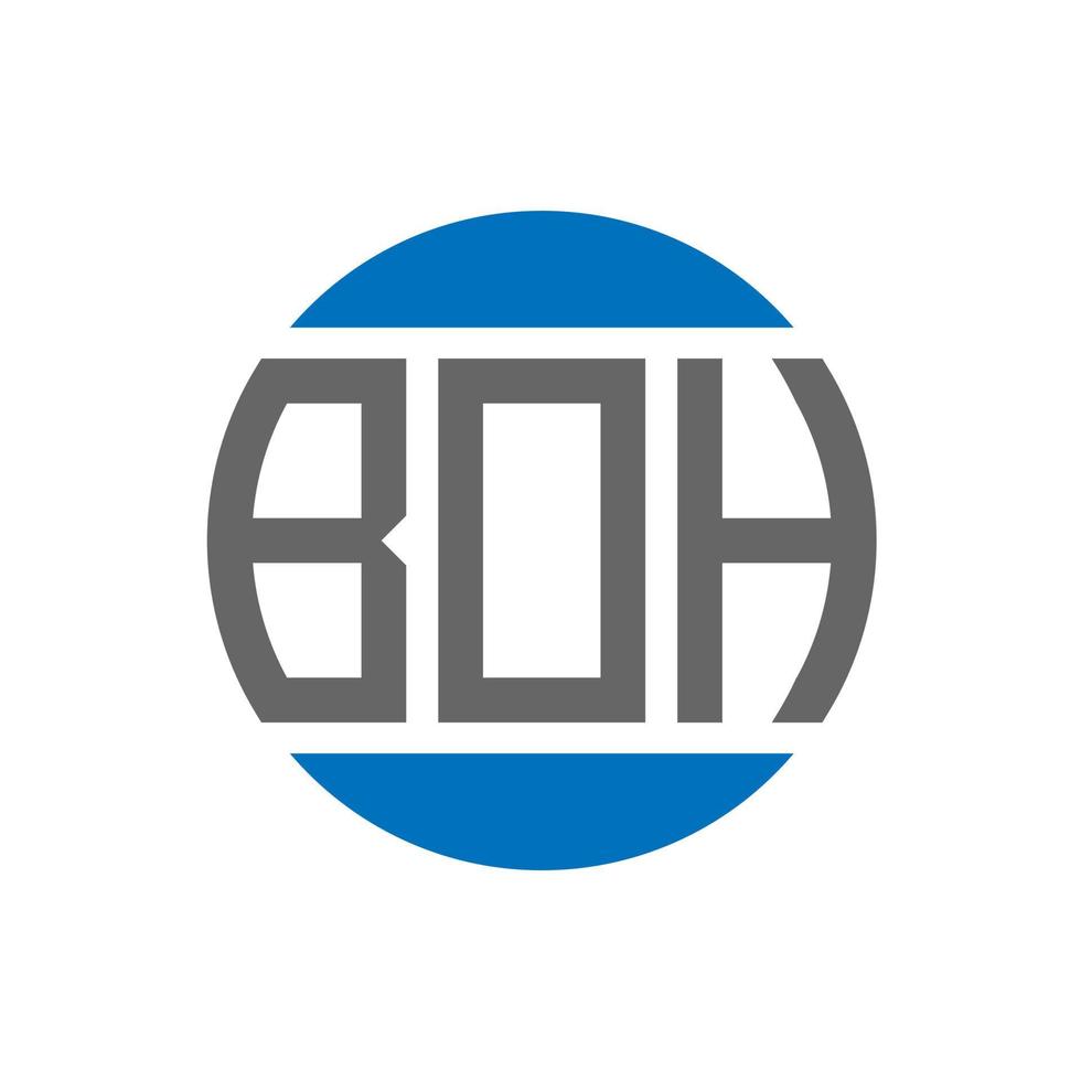 design de logotipo de carta boh em fundo branco. conceito de logotipo de círculo de iniciais criativas boh. design de letras boh. vetor