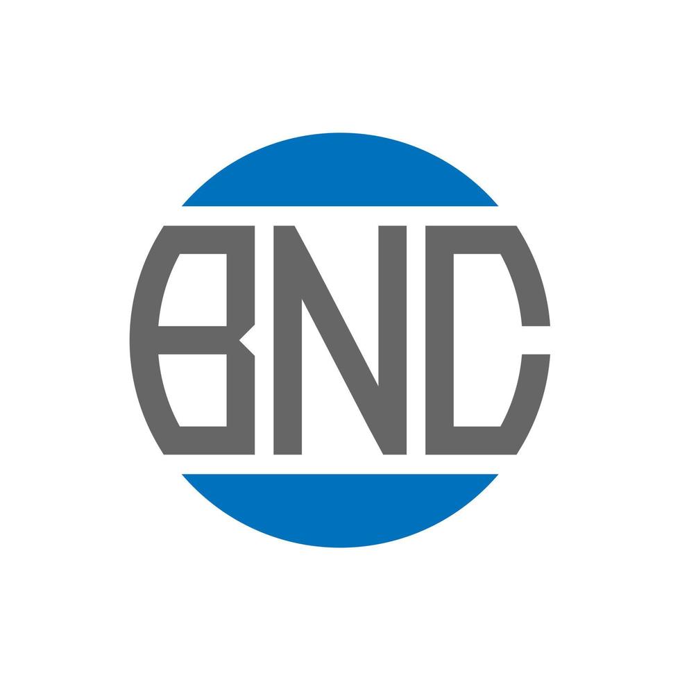 design de logotipo de carta bnc em fundo branco. conceito de logotipo de círculo de iniciais criativas bnc. design de letras bnc. vetor