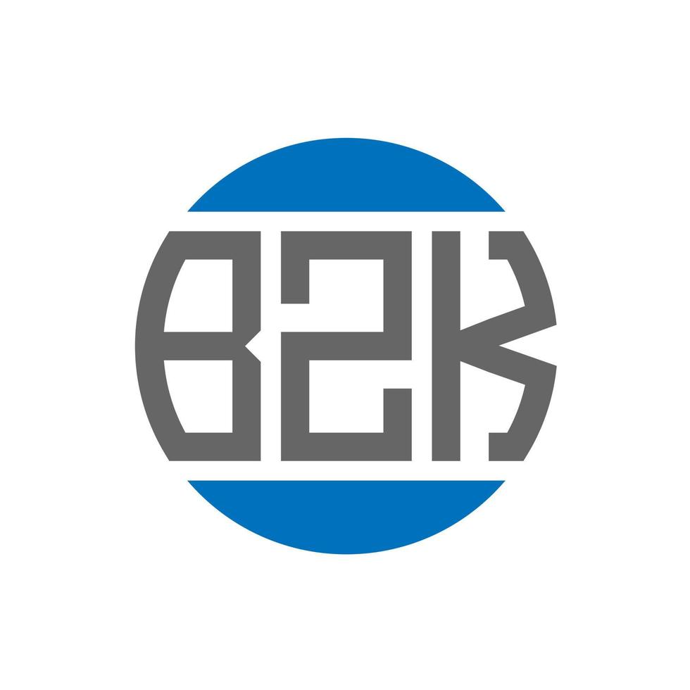 design do logotipo da carta bzk em fundo branco. conceito de logotipo de círculo de iniciais criativas bzk. design de letras bzk. vetor