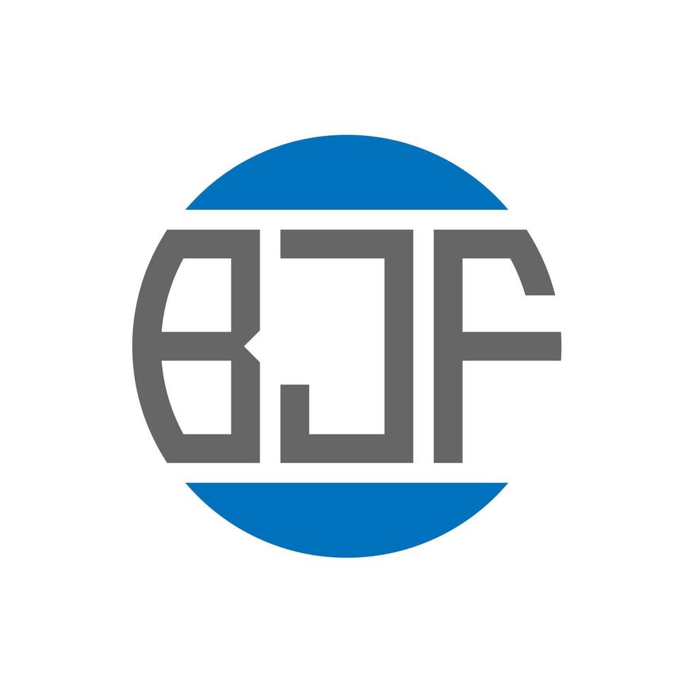 design de logotipo de carta bjf em fundo branco. conceito de logotipo de círculo de iniciais criativas bjf. design de letras bjf. vetor