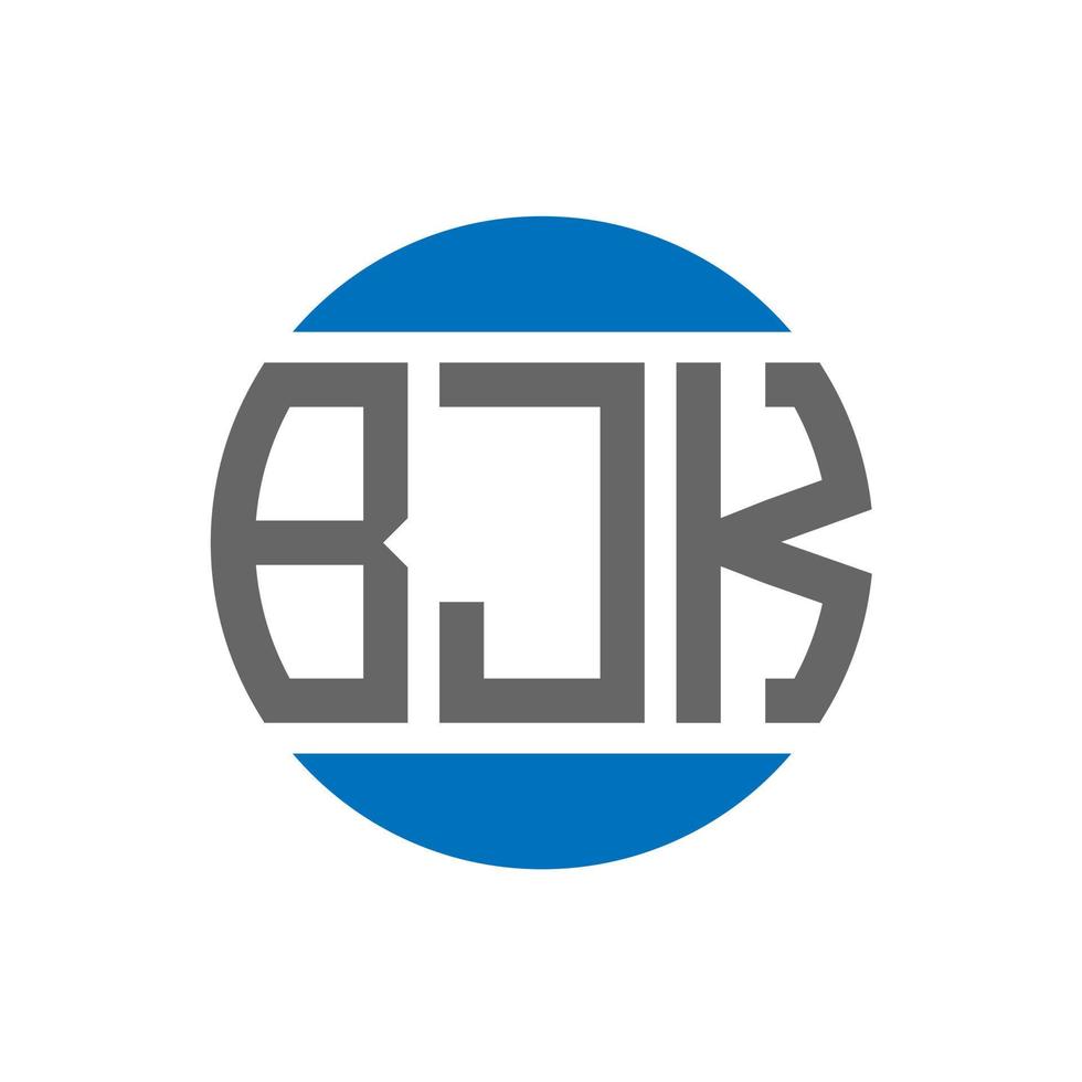design de logotipo de carta bjk em fundo branco. conceito de logotipo de círculo de iniciais criativas bjk. design de letras bjk. vetor