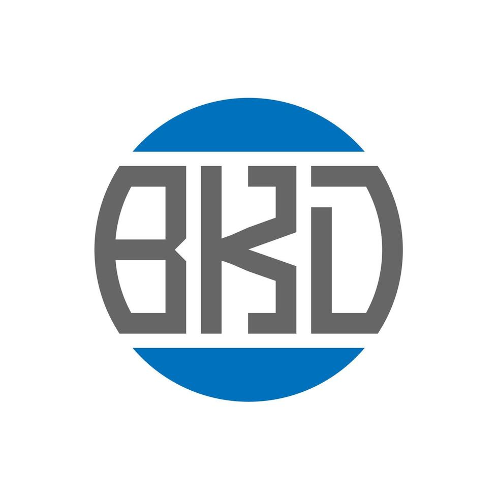 design de logotipo de carta bkd em fundo branco. conceito de logotipo de círculo de iniciais criativas bkd. design de letras bkd. vetor