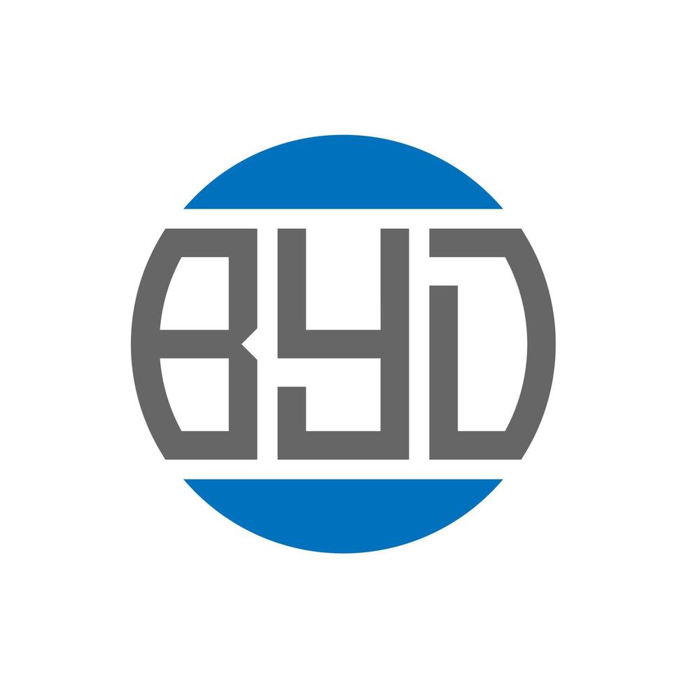 design de logotipo de carta byd em fundo branco. conceito de logotipo de círculo de iniciais criativas byd. design de letras byd. vetor