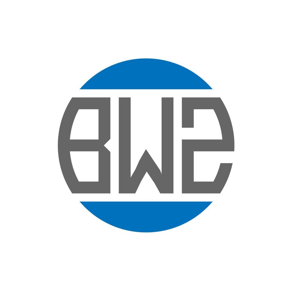 design de logotipo de carta bwz em fundo branco. conceito de logotipo de círculo de iniciais criativas bwz. design de letras bwz. vetor