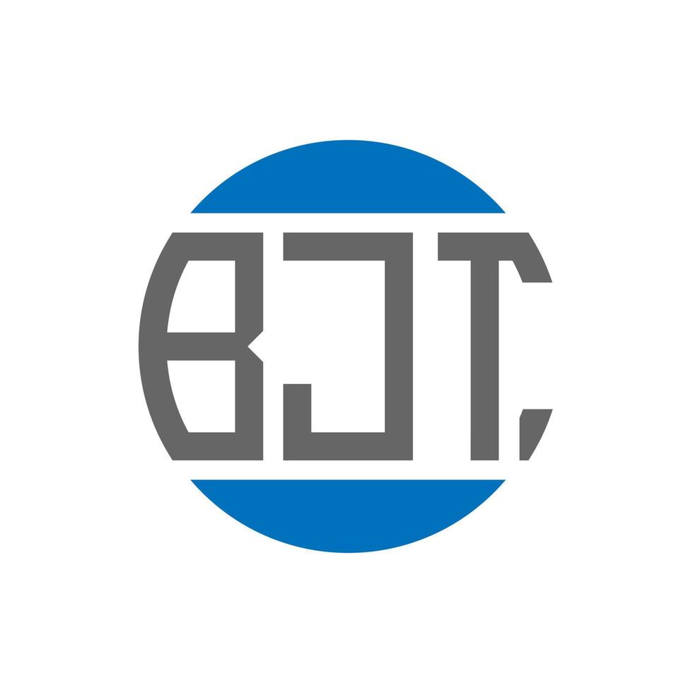 design de logotipo de letra bjt em fundo branco. conceito de logotipo de círculo de iniciais criativas bjt. design de letras bjt. vetor