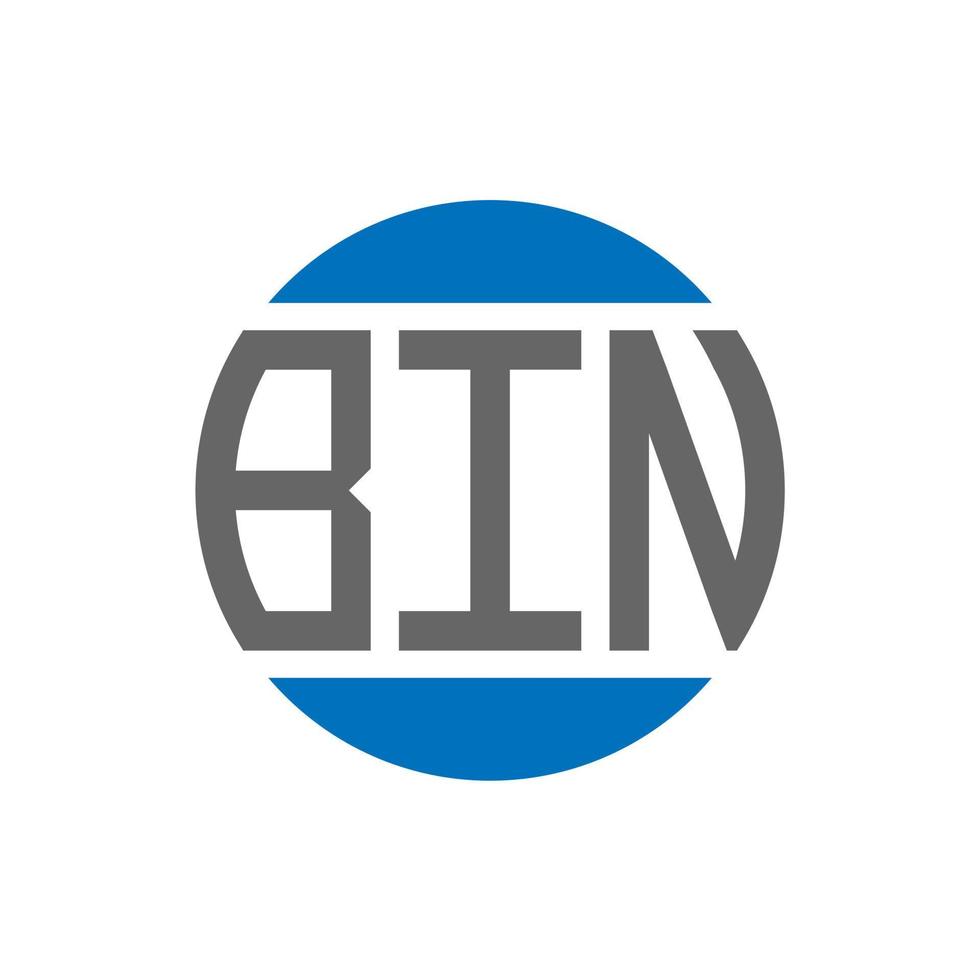 projeto do logotipo da letra bin no fundo branco. conceito de logotipo de círculo de iniciais criativas bin. design de letra de caixa. vetor