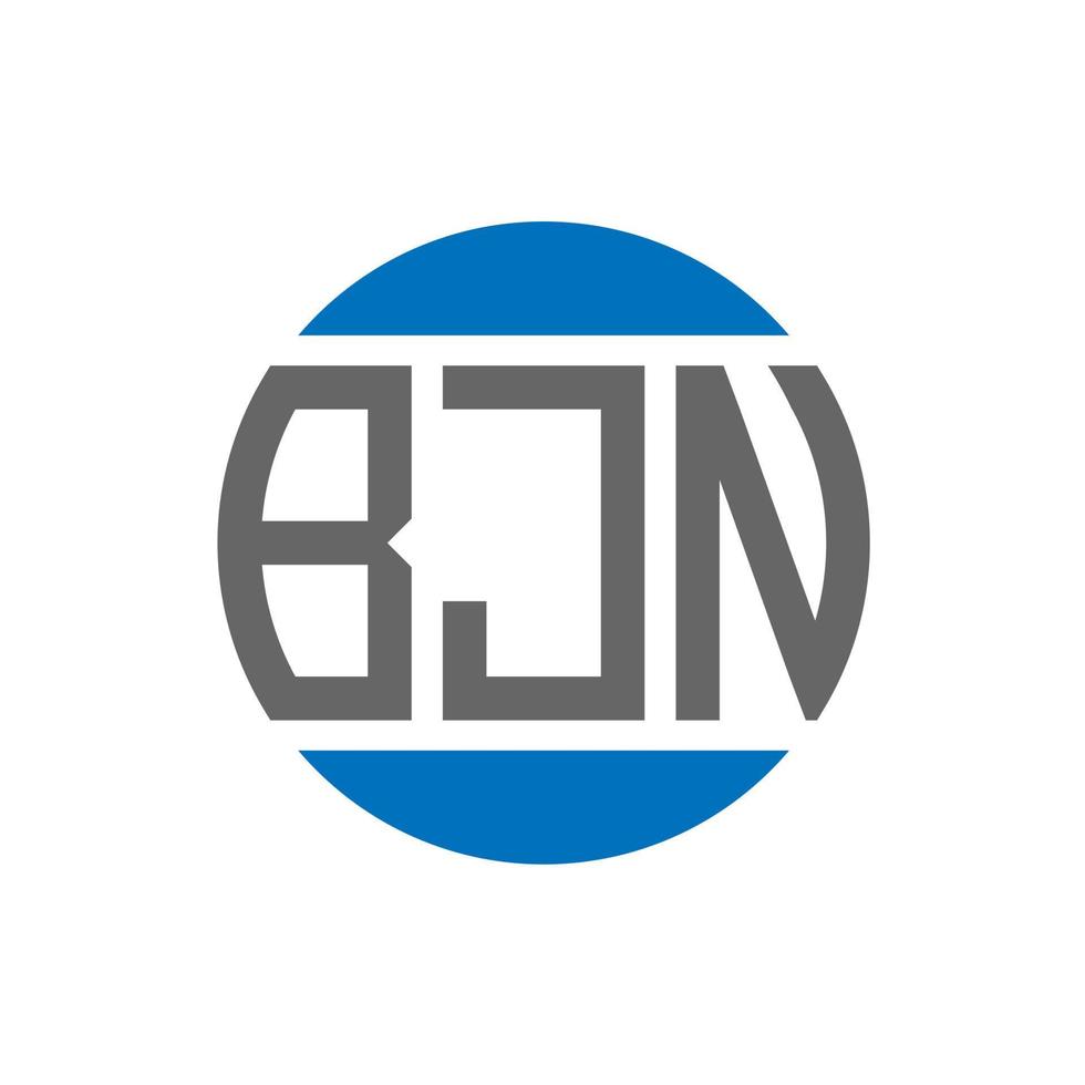 design do logotipo da letra bjn em fundo branco. conceito de logotipo de círculo de iniciais criativas bjn. design de letras bjn. vetor