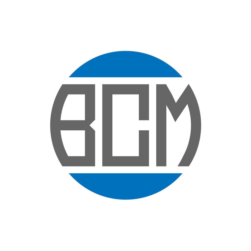 design do logotipo da carta bcm em fundo branco. as iniciais criativas do bcm circundam o conceito do logotipo. design de letras bcm. vetor