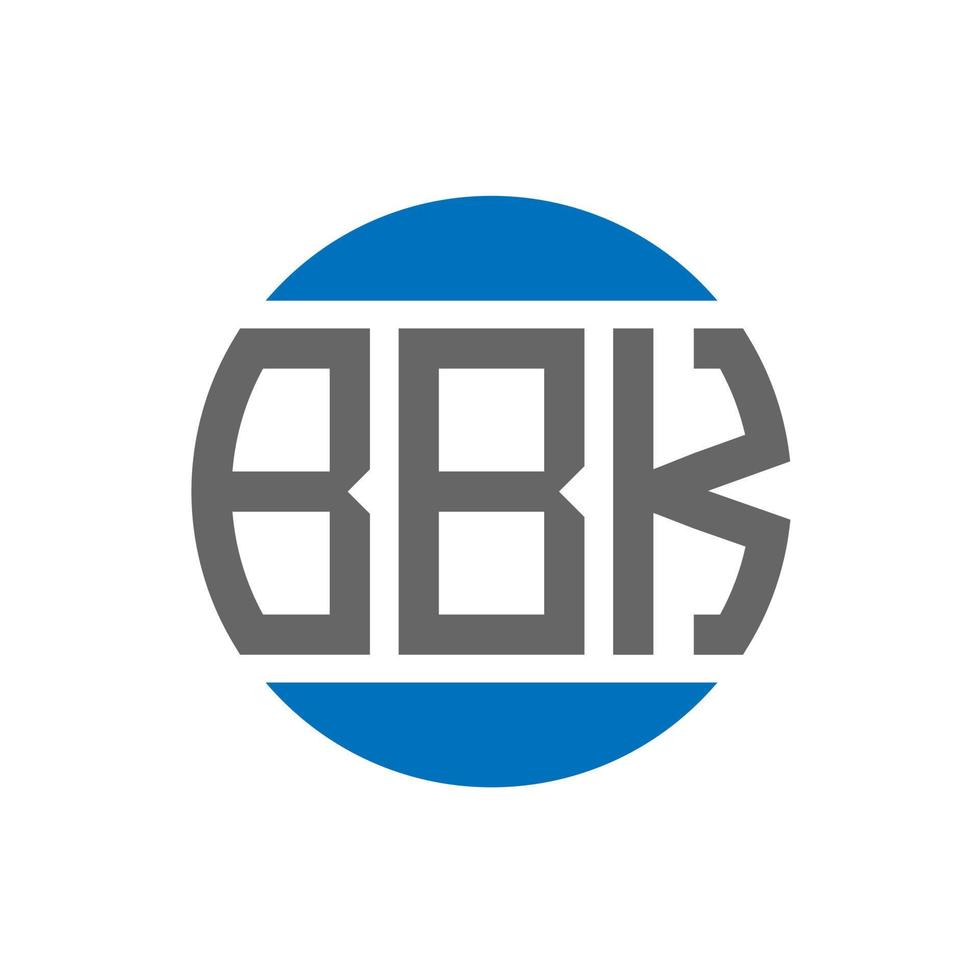 design de logotipo de carta bbk em fundo branco. conceito de logotipo de círculo de iniciais criativas bbk. design de letras bbk. vetor