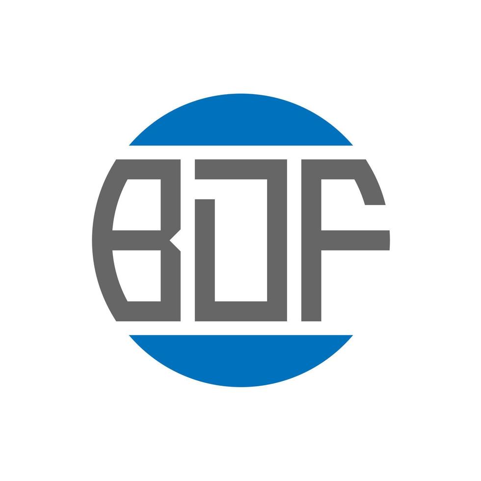 design de logotipo de carta bdf em fundo branco. conceito de logotipo de círculo de iniciais criativas bdf. design de letras bdf. vetor