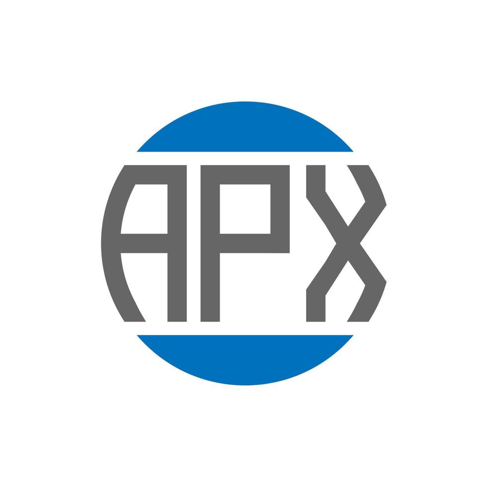 design de logotipo de carta apx em fundo branco. conceito de logotipo de círculo de iniciais criativas apx. design de letras apx. vetor