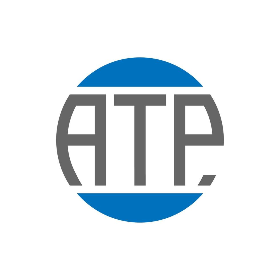 design de logotipo de carta atp em fundo branco. conceito de logotipo de círculo de iniciais criativas atp. design de letras atp. vetor