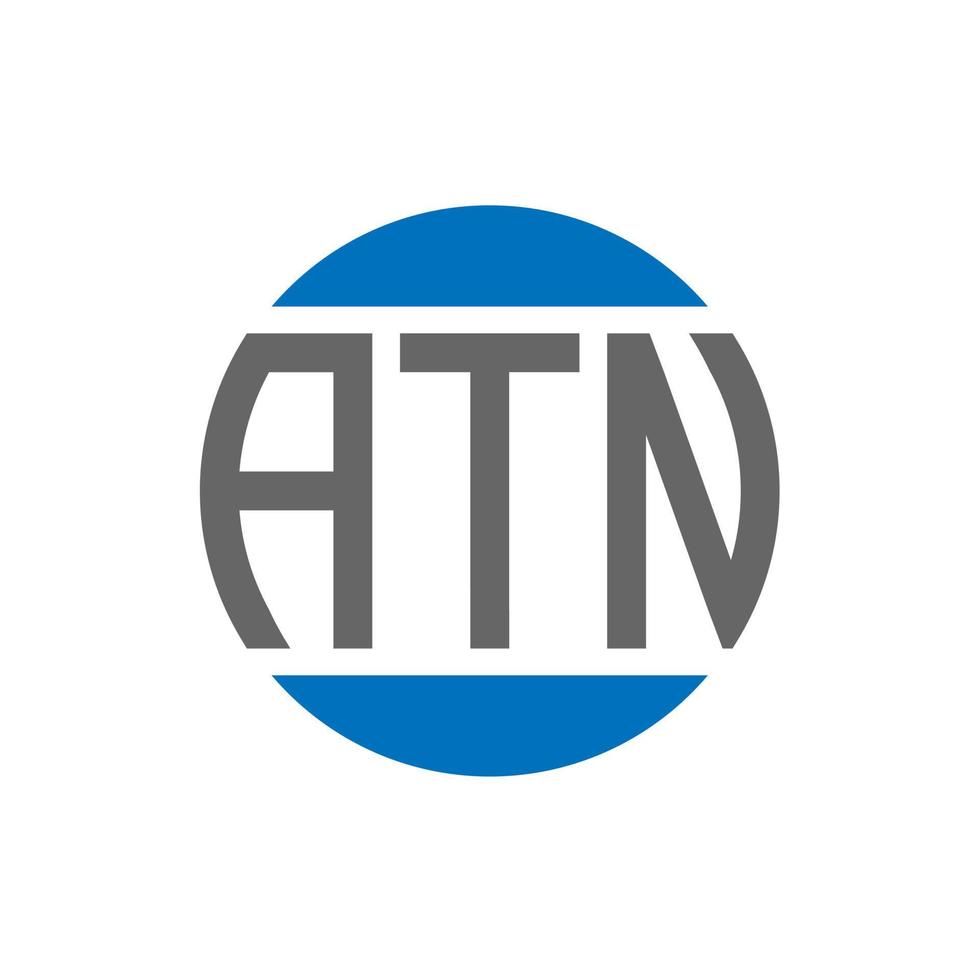 atn design de logotipo de carta em fundo branco. conceito de logotipo de círculo de iniciais criativas atn. design de letras atn. vetor