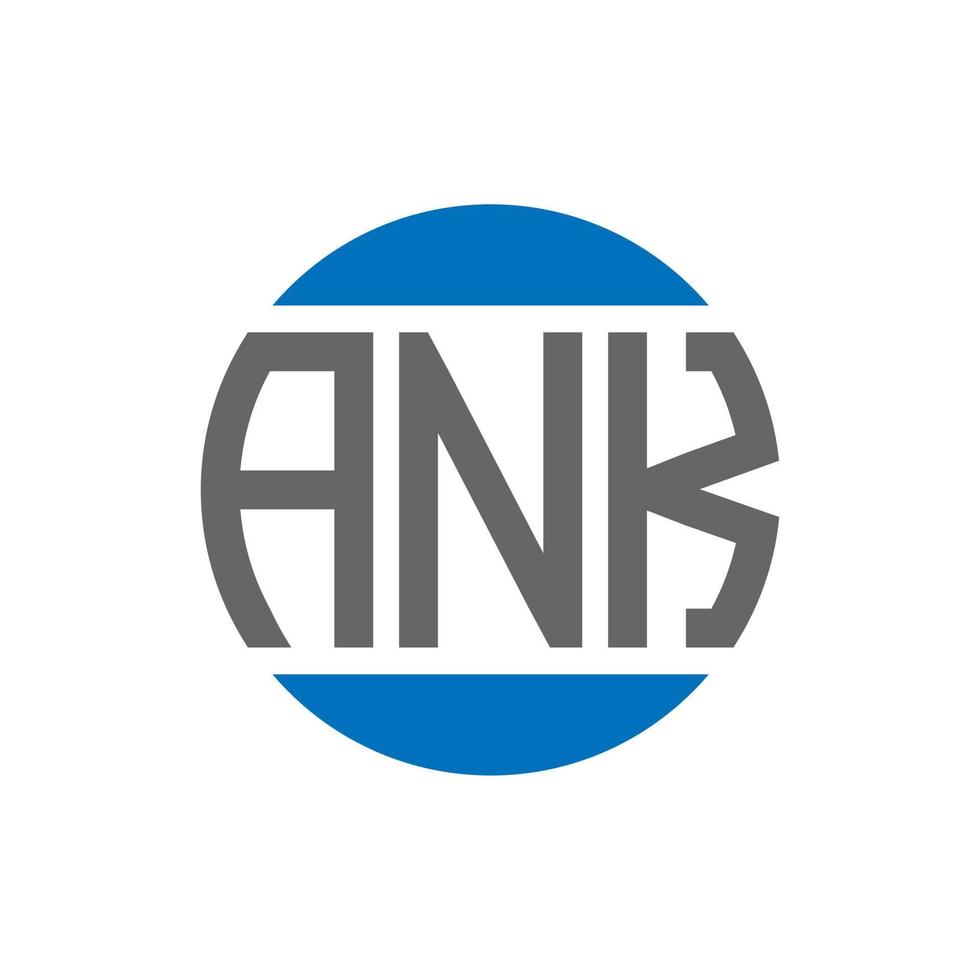 design de logotipo de carta ank em fundo branco. ank iniciais criativas círculo conceito de logotipo. design de letra ank. vetor