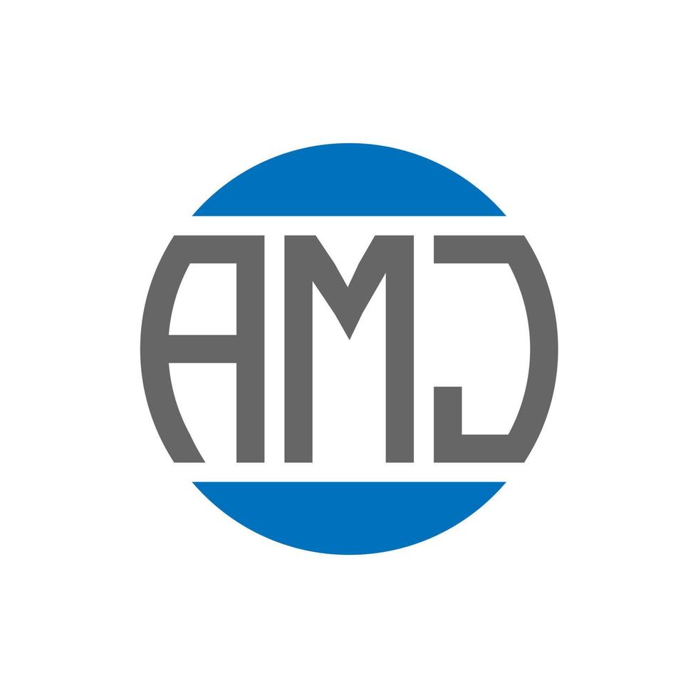 design do logotipo da carta amj em fundo branco. conceito de logotipo de círculo de iniciais criativas amj. design de letras amj. vetor