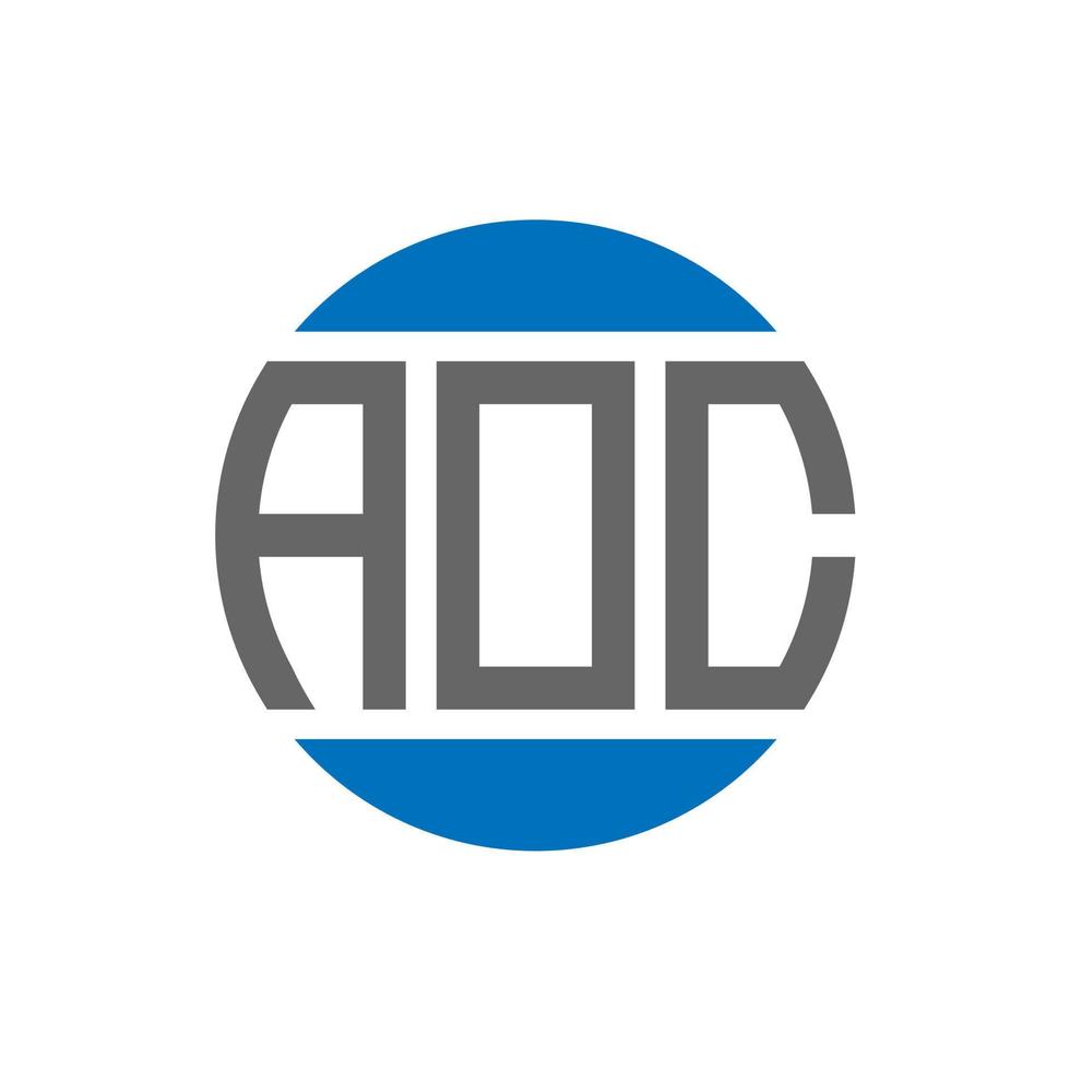 design do logotipo da carta aoc em fundo branco. conceito de logotipo de círculo de iniciais criativas aoc. design de letras aoc. vetor