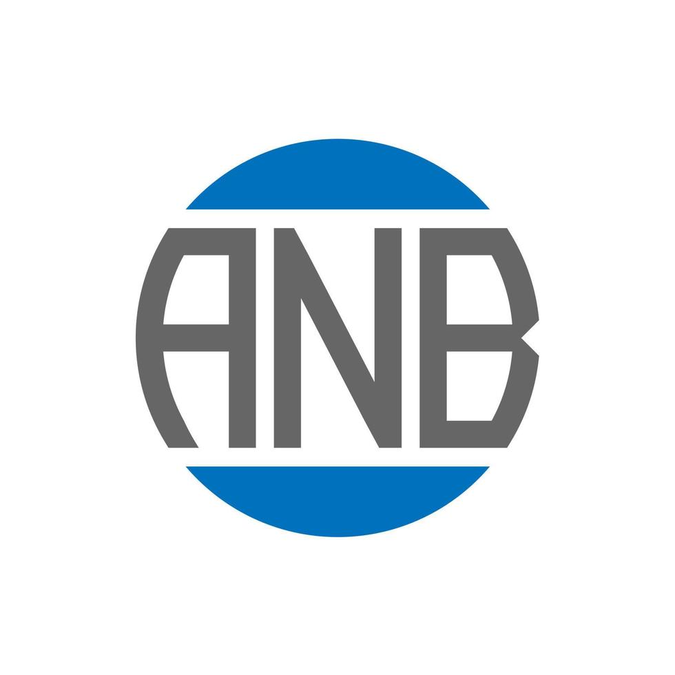 design de logotipo de carta anb em fundo branco. conceito de logotipo de círculo de iniciais criativas anb. design de letras anb. vetor