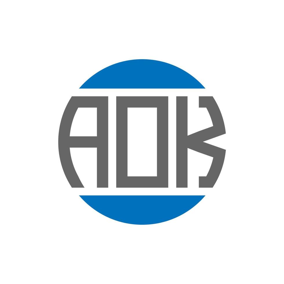 design de logotipo de carta aok em fundo branco. conceito de logotipo de círculo de iniciais criativas aok. design de letras ok. vetor