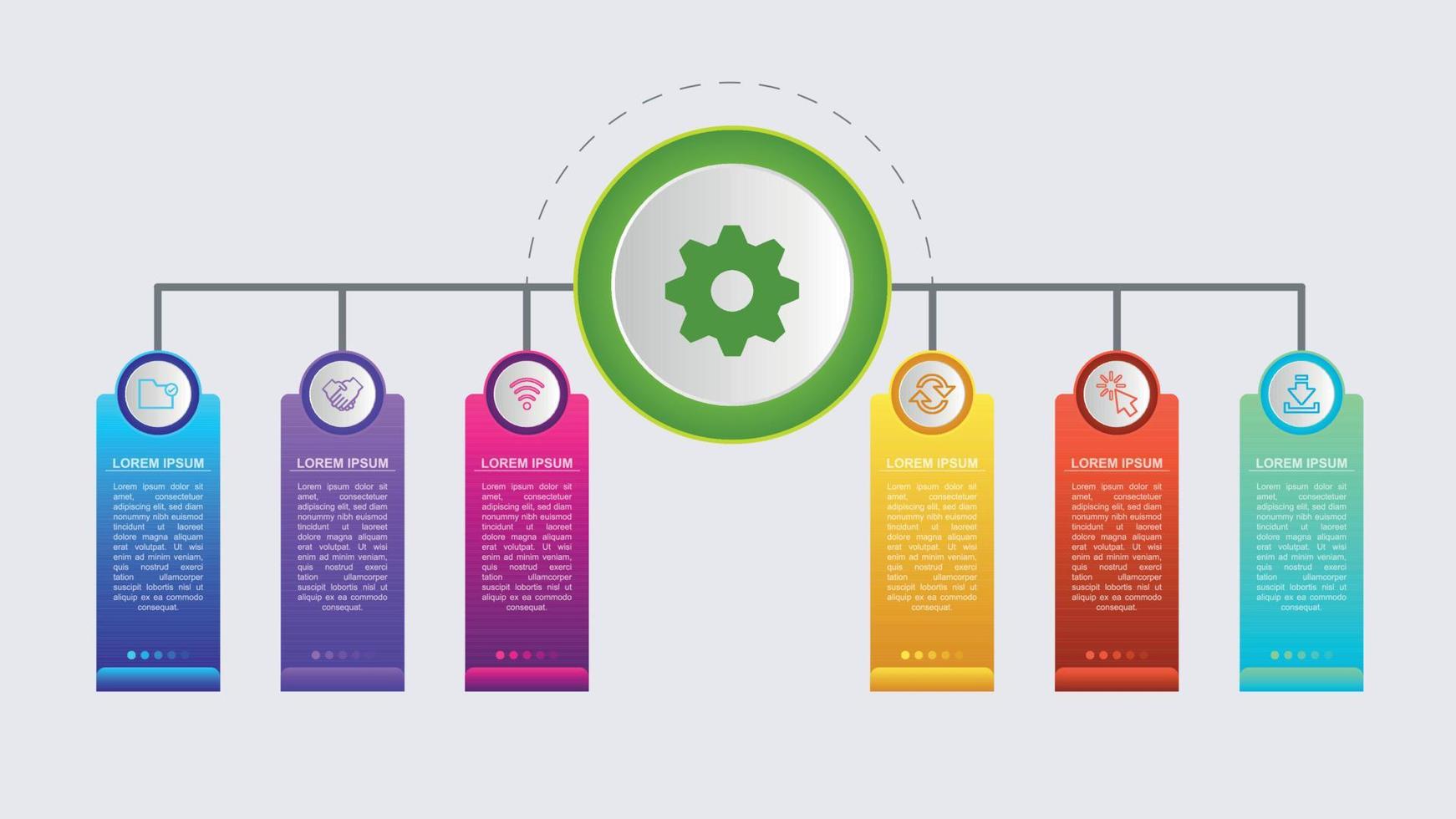 conceito de modelo de infográfico de vetor de negócios com 6 opções