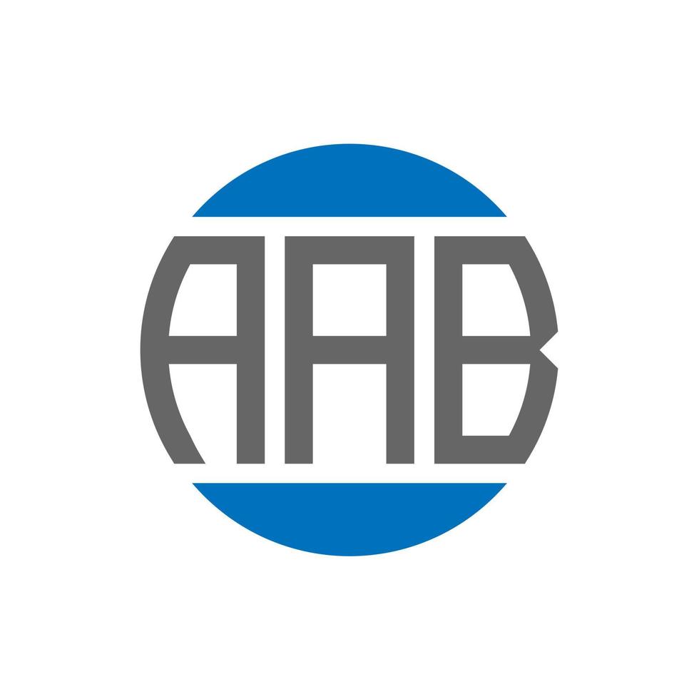 design de logotipo de carta aab em fundo branco. conceito de logotipo de círculo de iniciais criativas aab. design de letras aab. vetor