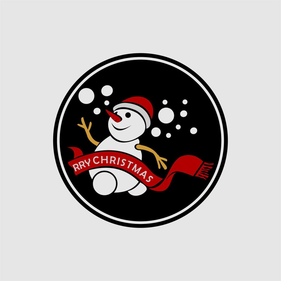 design de logotipo de ícone de boneco de neve vetor