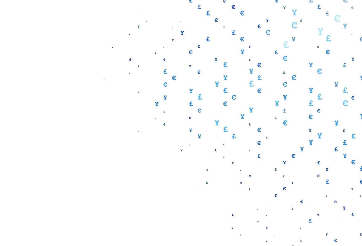 padrão de vetor azul claro com eur, jpy, gbp.