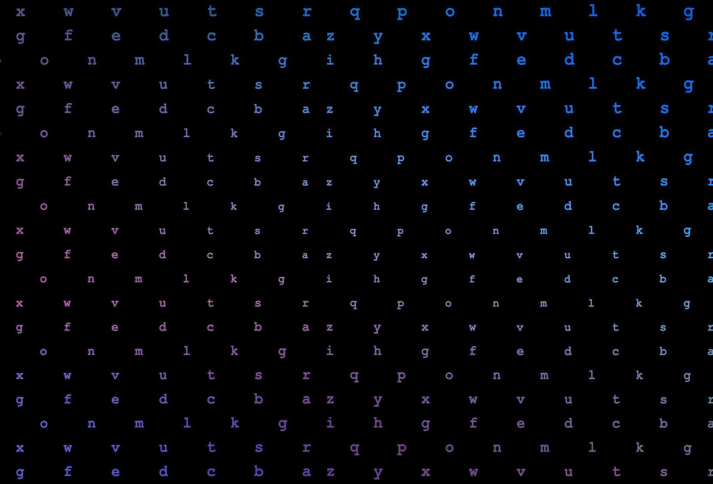 textura vector azul escuro e vermelho com caracteres abc.