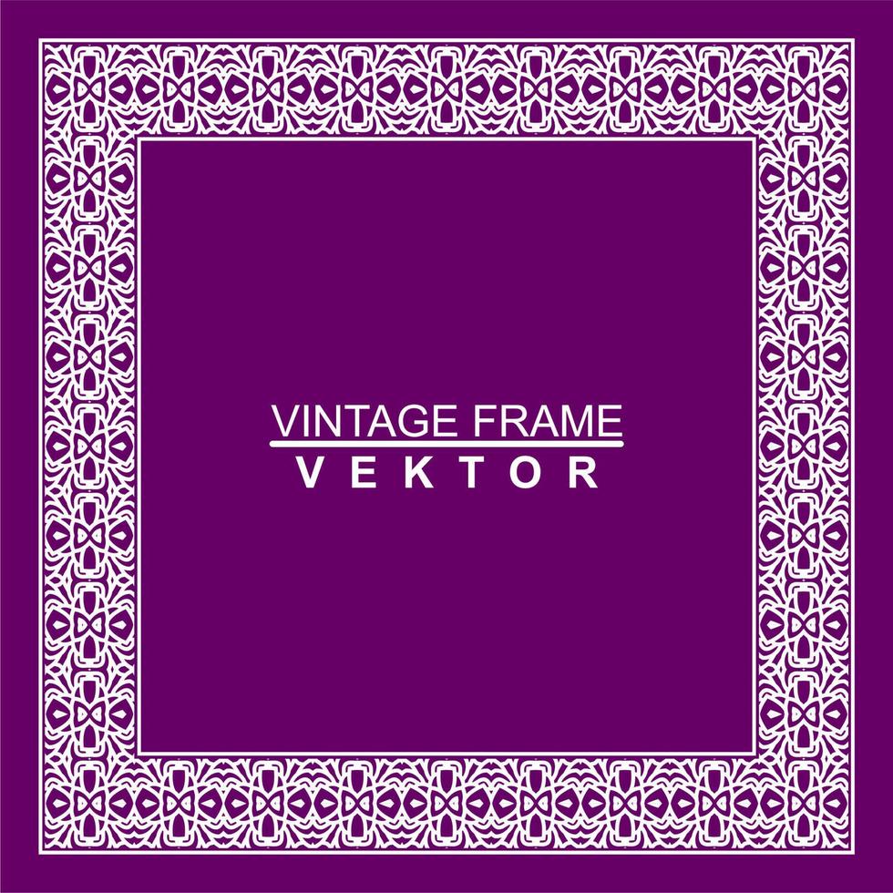 quadro de vetor ornamental vintage. modelo de ilustração vetorial para design