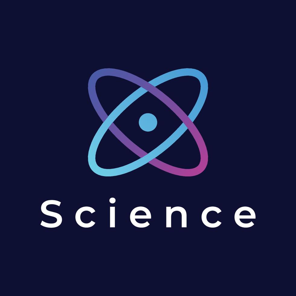 design de logotipo de elemento de partícula ou molécula de ciência moderna. logotipo para ciência, átomo, biologia, tecnologia, física, laboratório. vetor