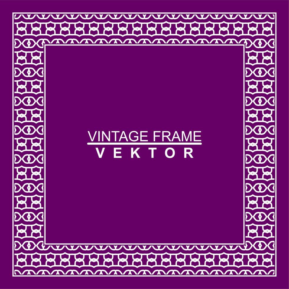 quadro de vetor ornamental vintage. modelo de ilustração vetorial para design