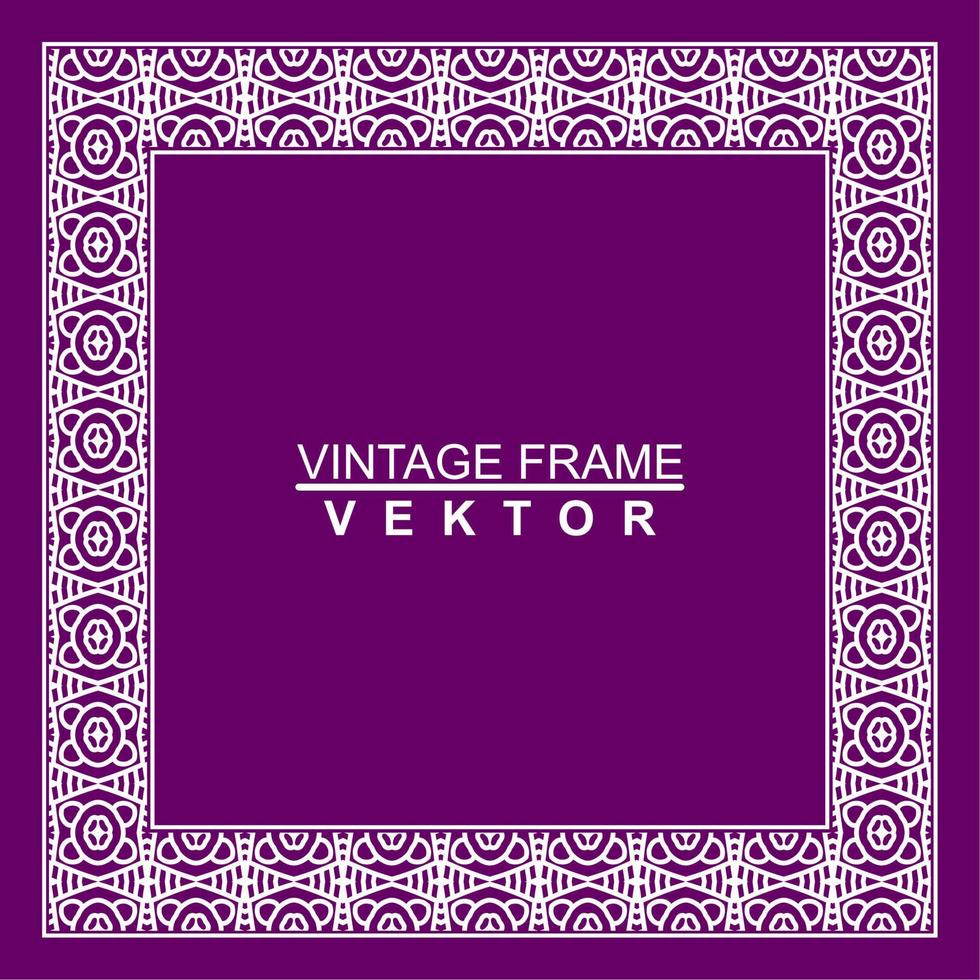 quadro de vetor ornamental vintage. modelo de ilustração vetorial para design