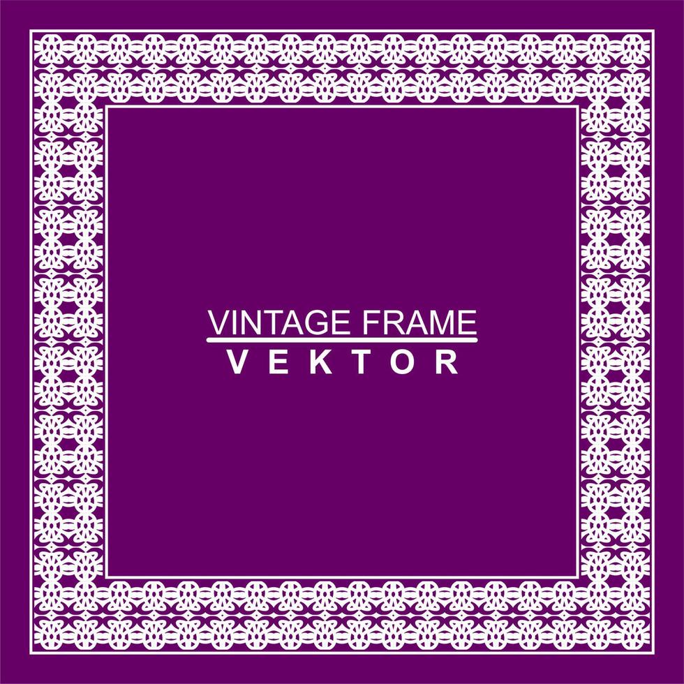 quadro de vetor ornamental vintage. modelo de ilustração vetorial para design